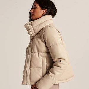 Abercrombie & Fitch Vegan Leather Mini Puffer